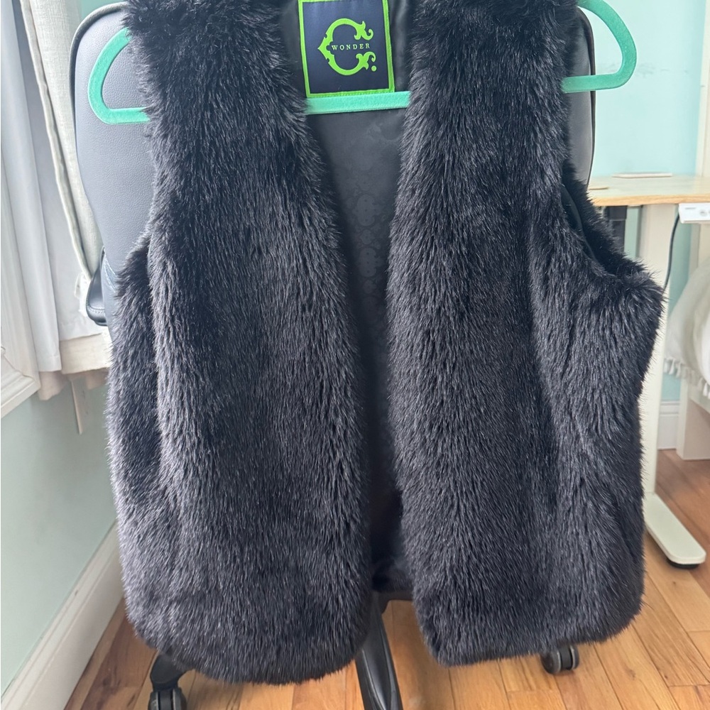 C. Wonder Black Faux Fur Vest